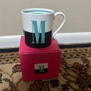 Kate Spade Lenox Black and White Monogram Mug